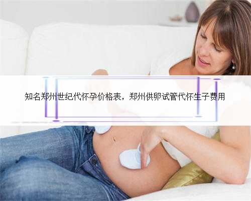 知名郑州世纪代怀孕价格表，郑州供卵试管代怀生子费用