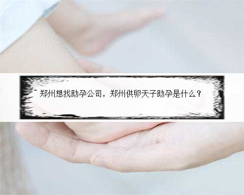 郑州想找助孕公司，郑州供卵天子助孕是什么？
