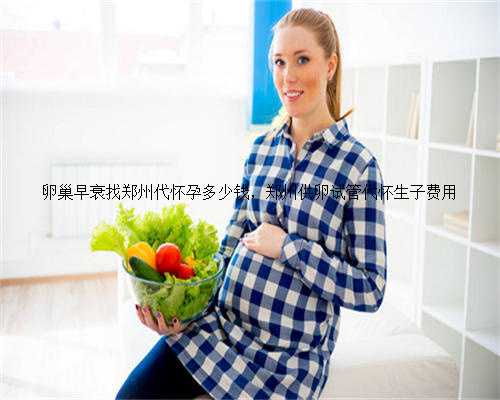 卵巢早衰找郑州代怀孕多少钱，郑州供卵试管代怀生子费用