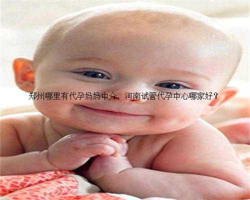 郑州哪里有代孕妈妈中介，河南试管代孕中心哪家好？