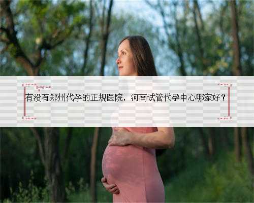 有没有郑州代孕的正规医院，河南试管代孕中心哪家好？