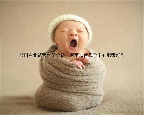郑州专业试管代孕价格，河南试管代孕中心哪家好？